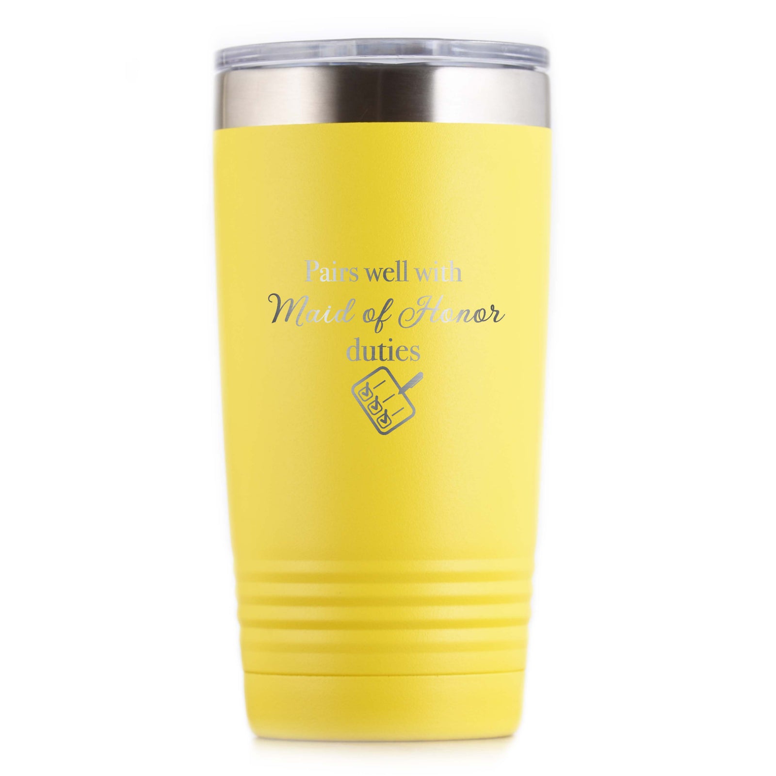 "Pairs Well With Maid of Honor Duties" Travel Tumbler Gift