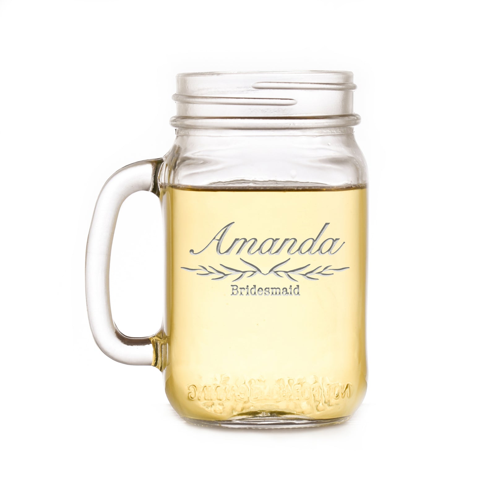 Bridesmaid Personalized Wedding Party Gift Mason Jar