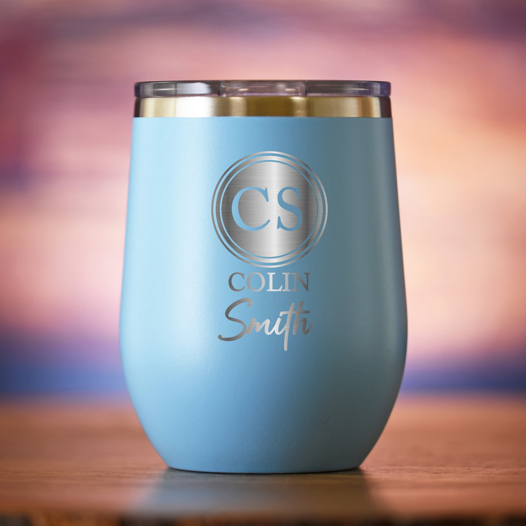 Two Monograms Stemless Wine Insulated Tumbler Gift