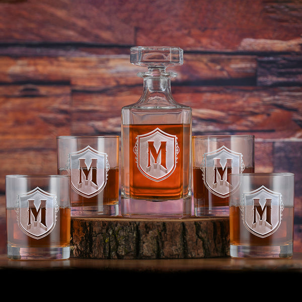 Scotch Whisky Decanter and Glasses Gift Set of 5