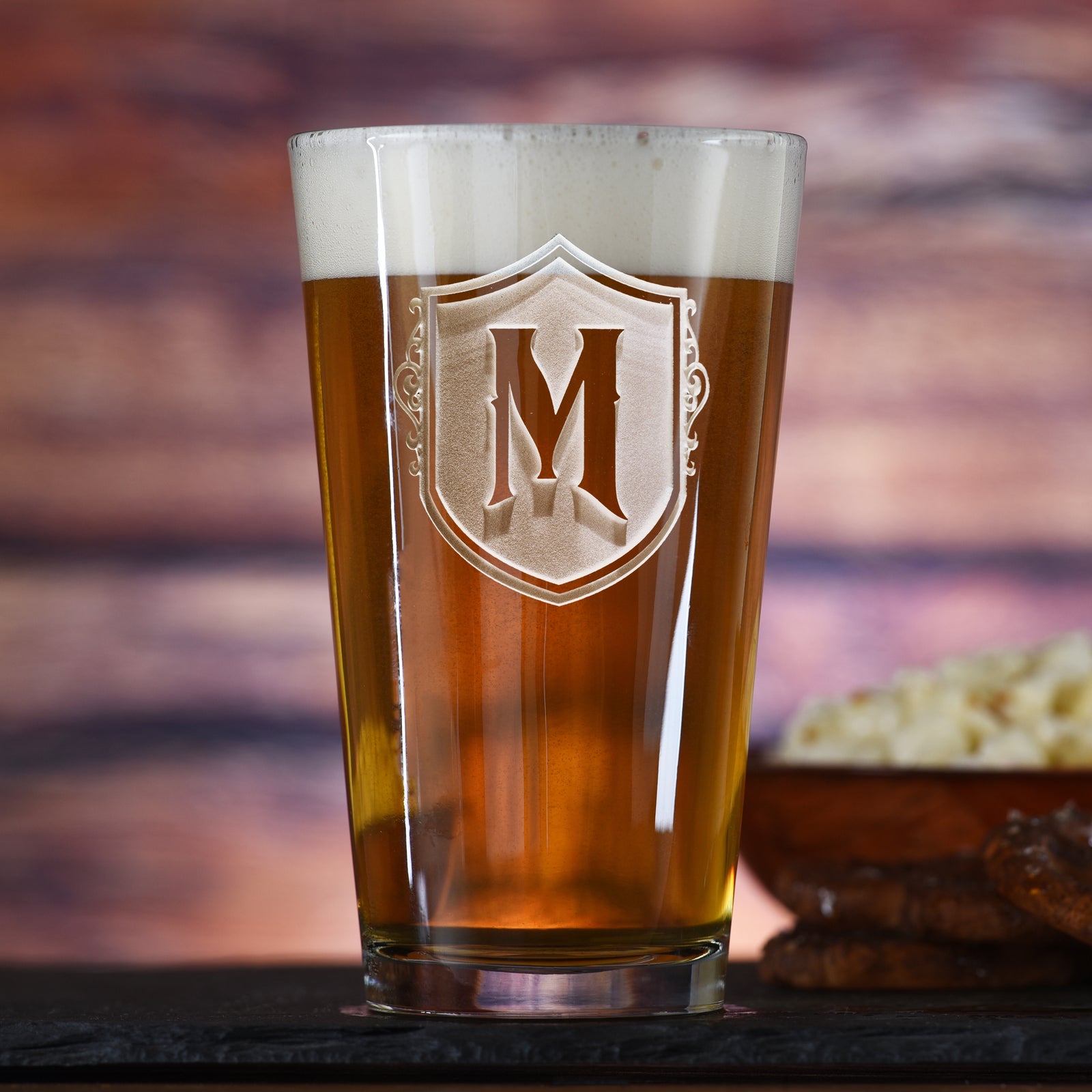 Monogrammed, Personalized Pub Glass M22
