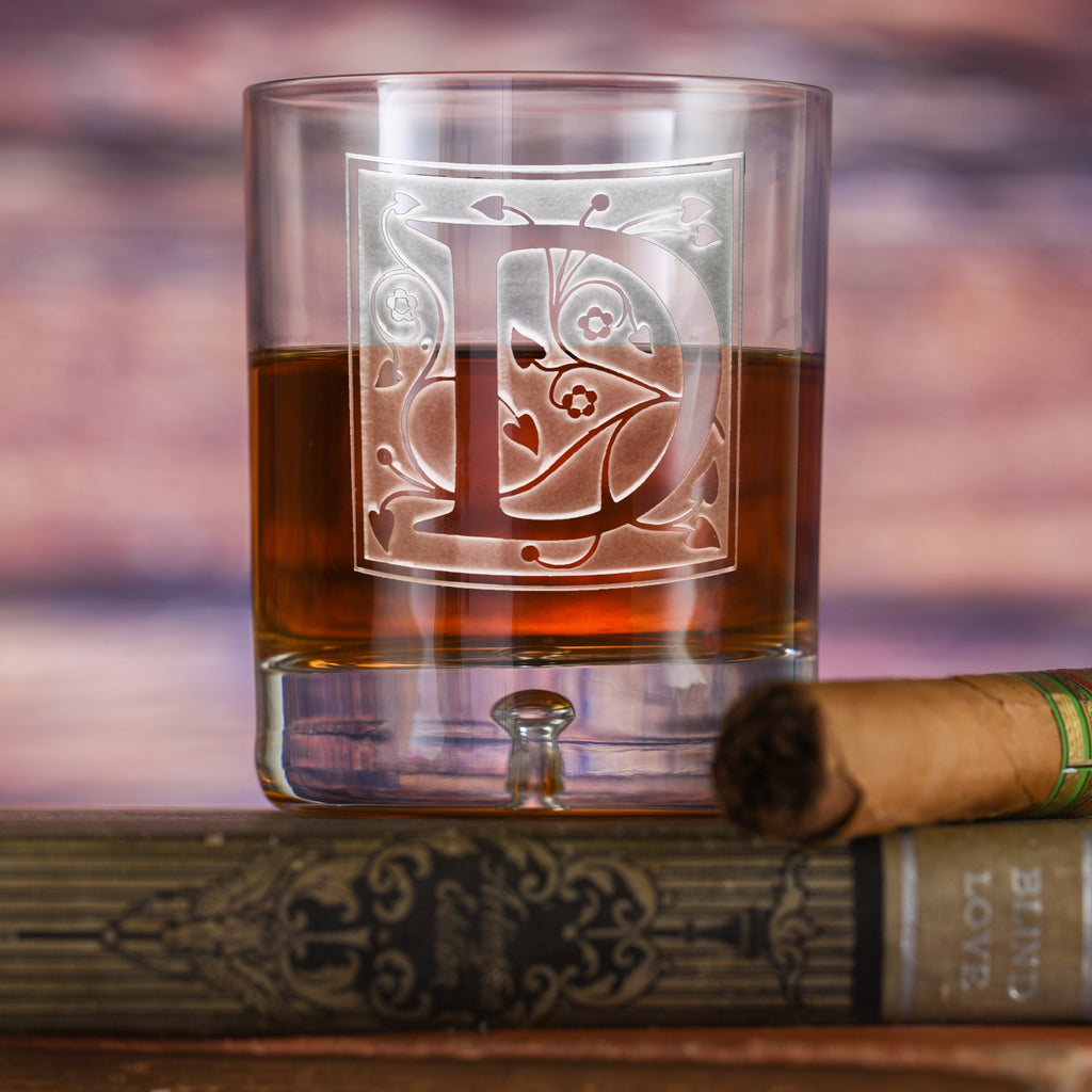 Fancy Monogrammed Whiskey Scotch Glasses