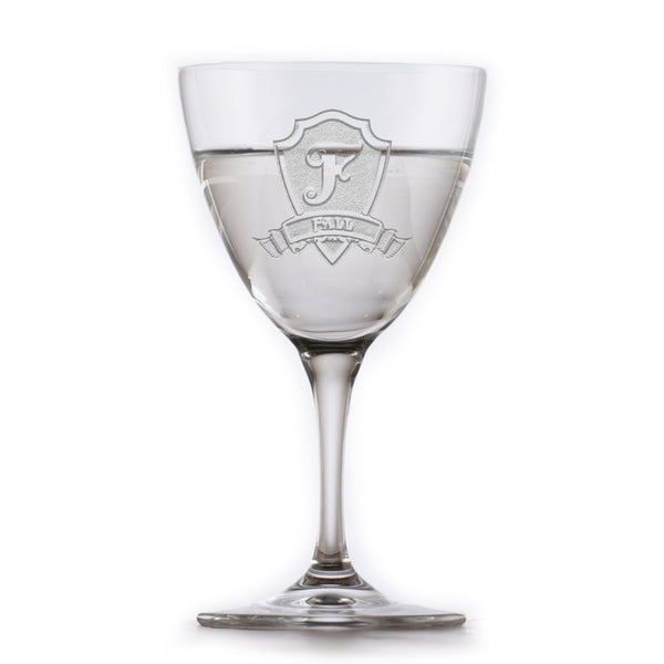 Nick and Nora Crystal Martini Glass Engraved