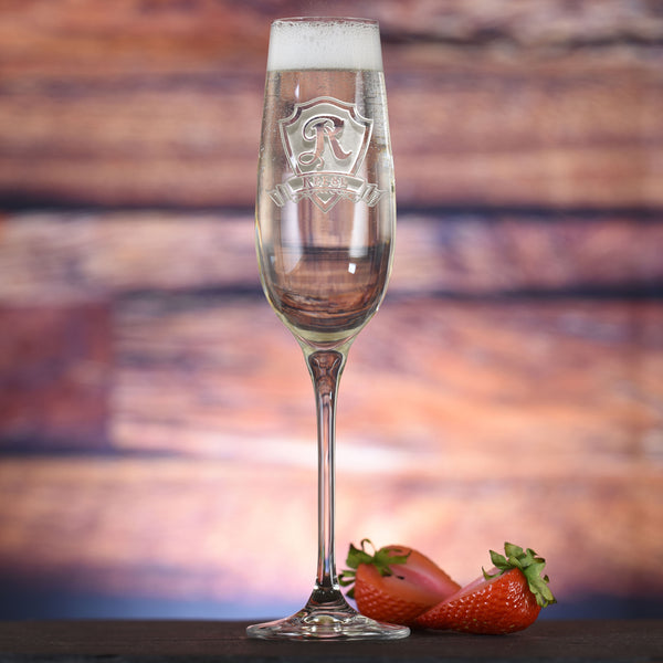 Custom Engraved Crystal Champagne Glass