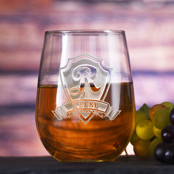 Engraved Personalized Stemless Wine Glass