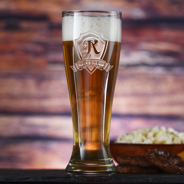 Engraved Pilsner Beer Glasses