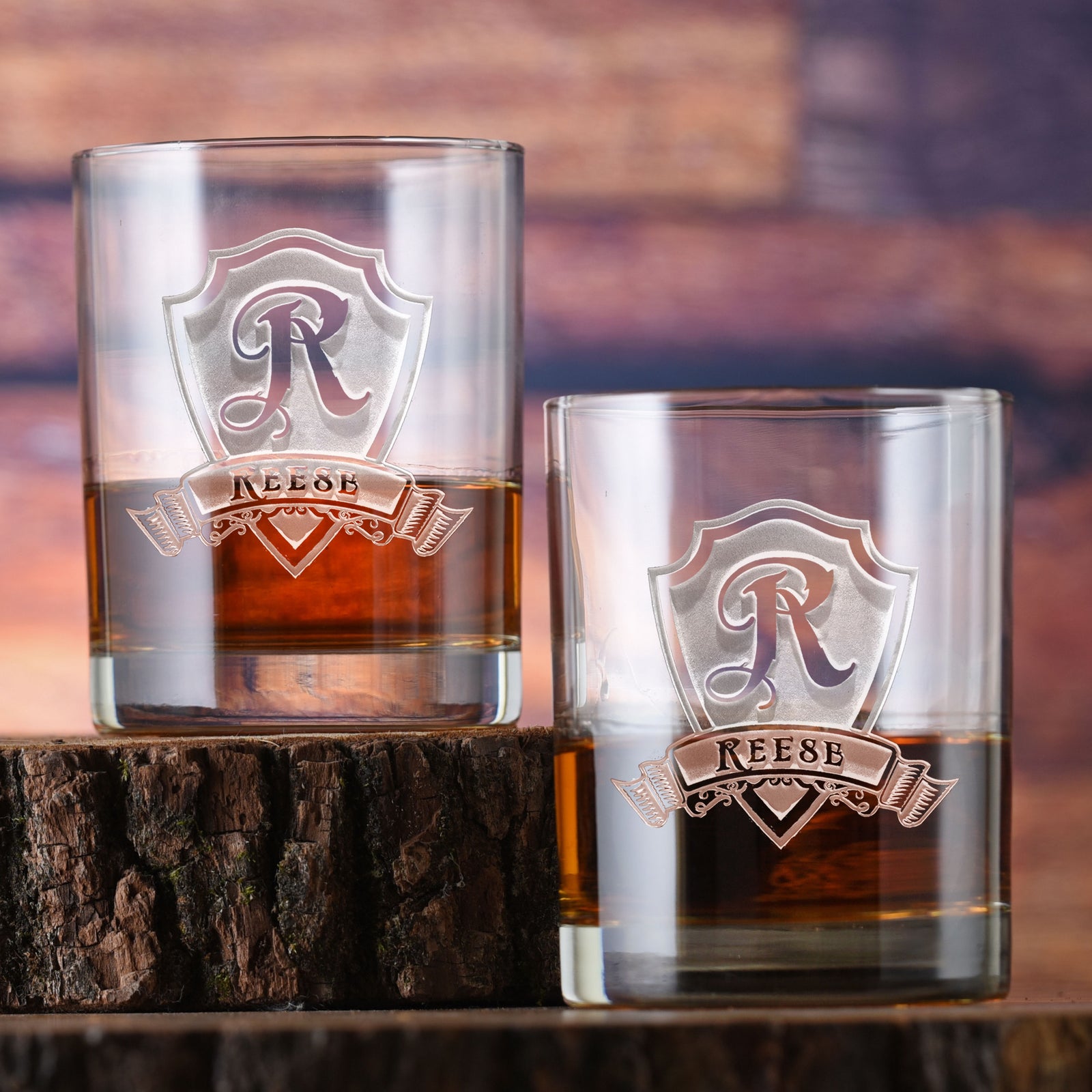 Whiskey Glasses, Scotch, Bourbon Engraved, Personalized Set