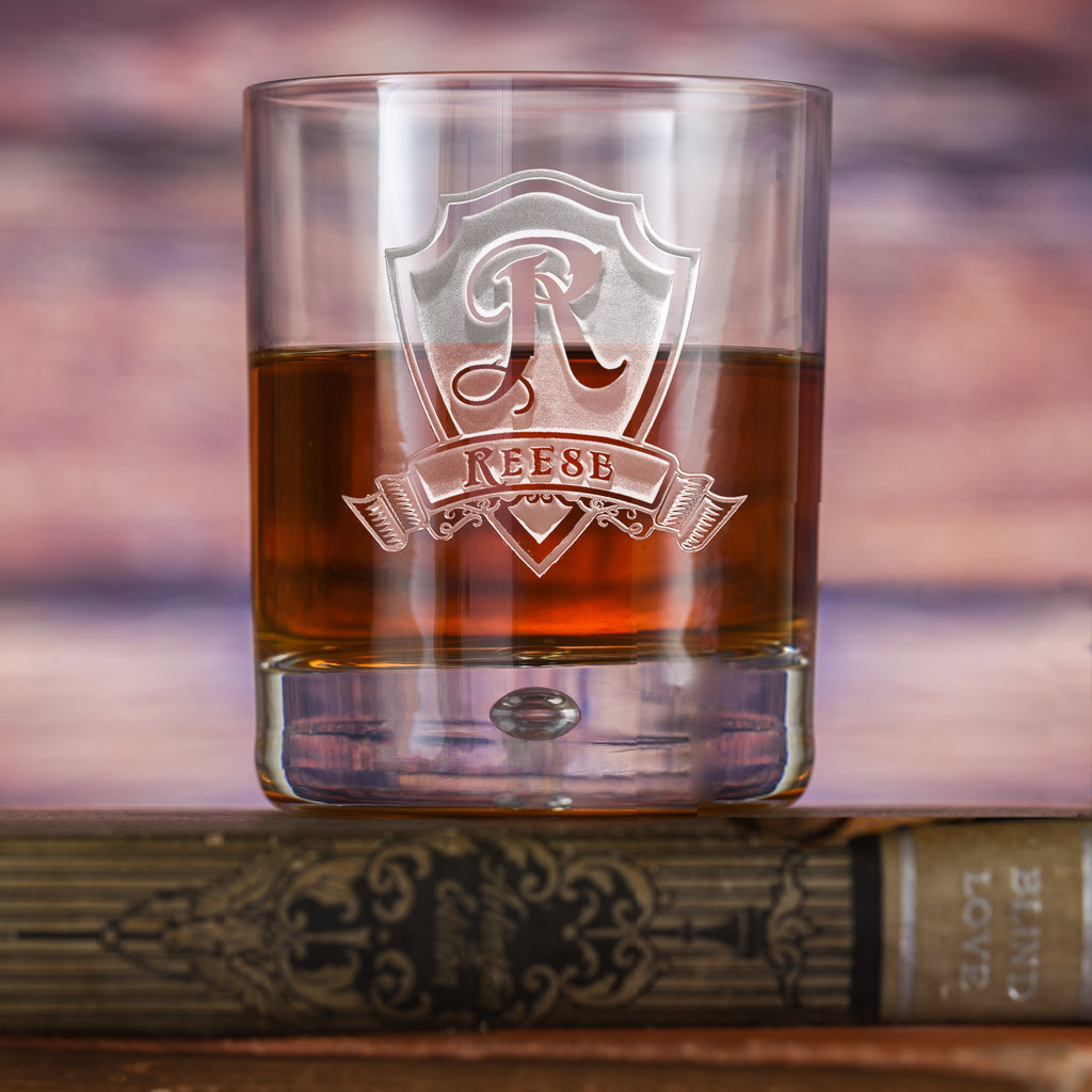Bormioli Crystal Whiskey Glass – Deep Sand-Carved Personalized DOF