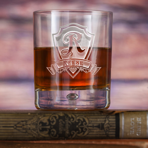 Bormioli Crystal Whiskey Glass – Deep Sand-Carved Personalized DOF