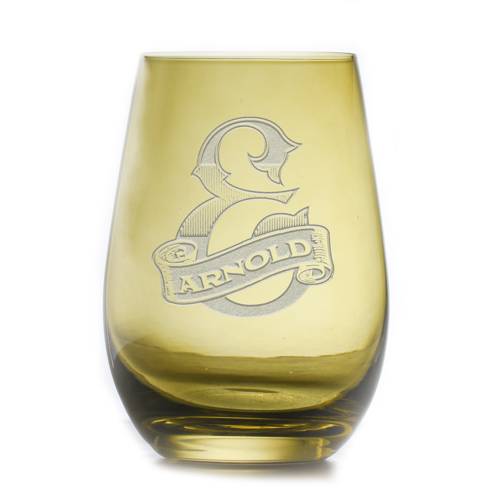 Custom, Engraved Green Stemless Wine Glass Tumbler