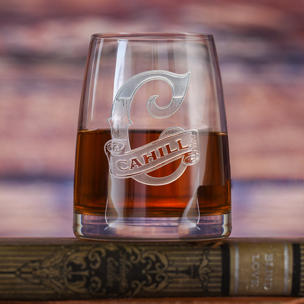 Custom, Etched Rocks DOF Glass Stolzle - Crystal