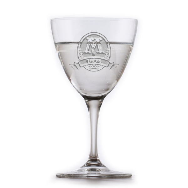 Nick and Nora Crystal Martini Glass Etched