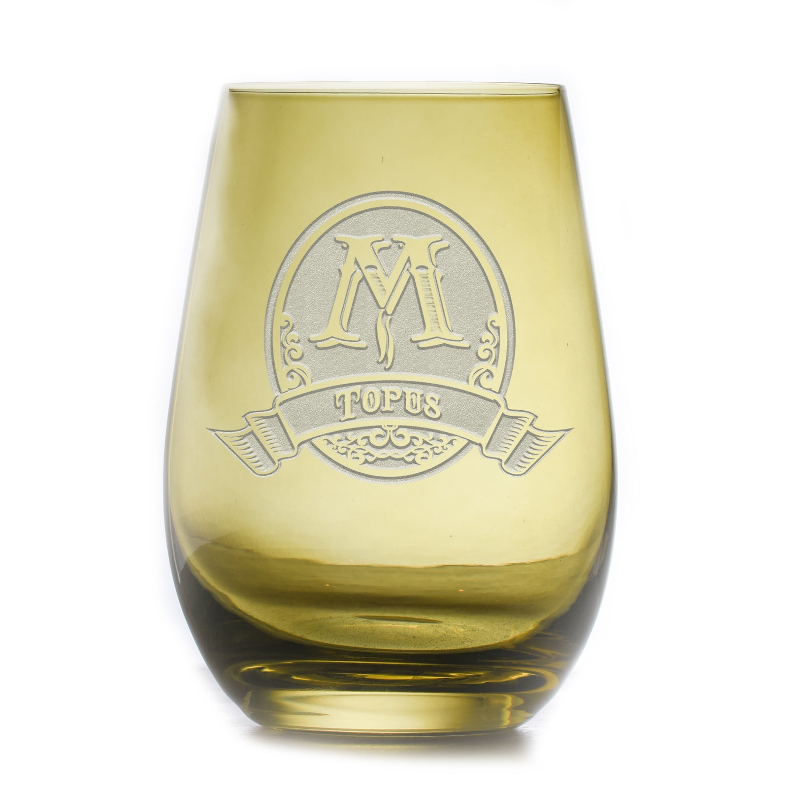 Personalized Green, Stemless Wine Glass Tumbler