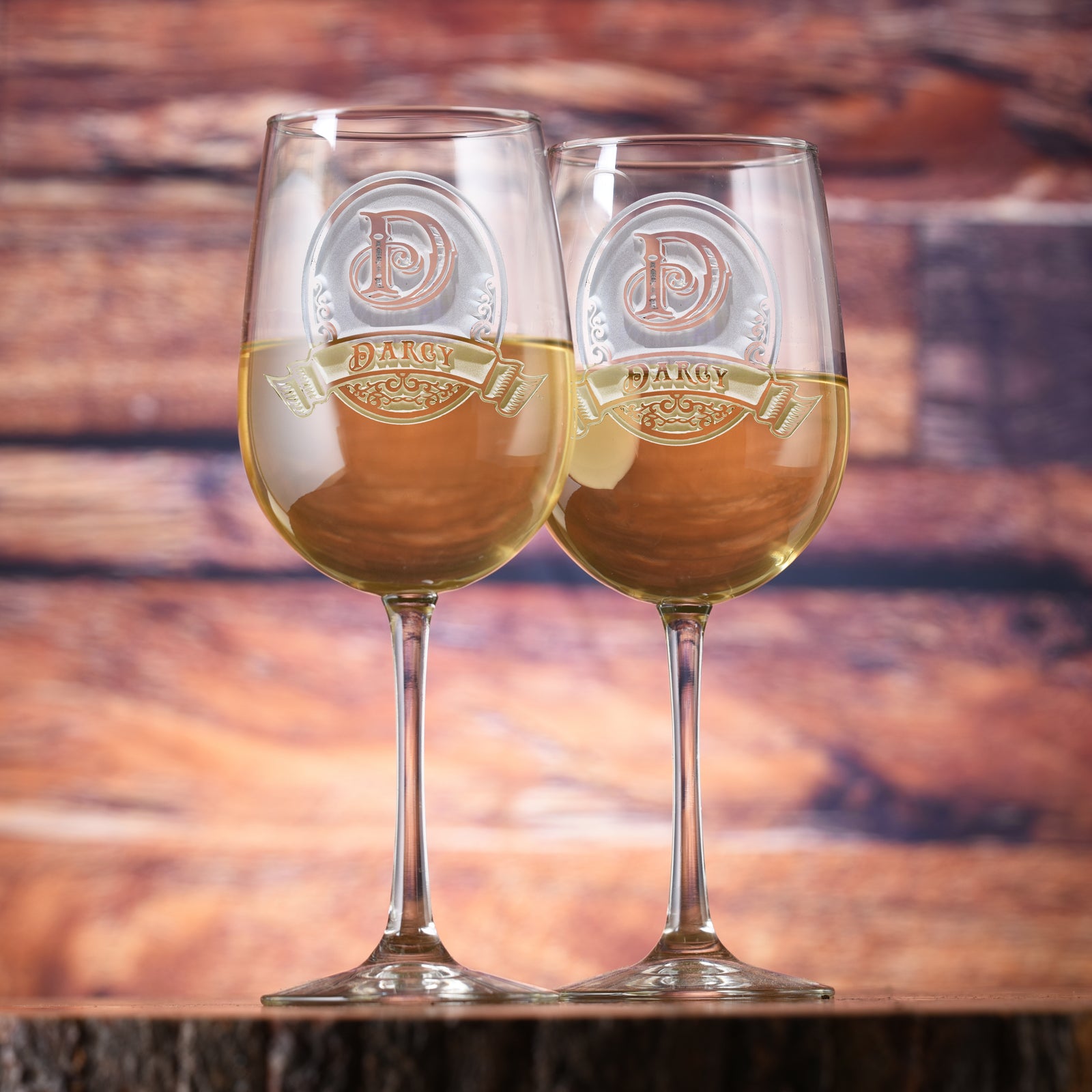 Monogrammed, Etched Wine Glass Gift Sets