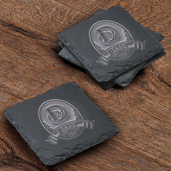Custom Etched Slate Coasters, SET OF 4
