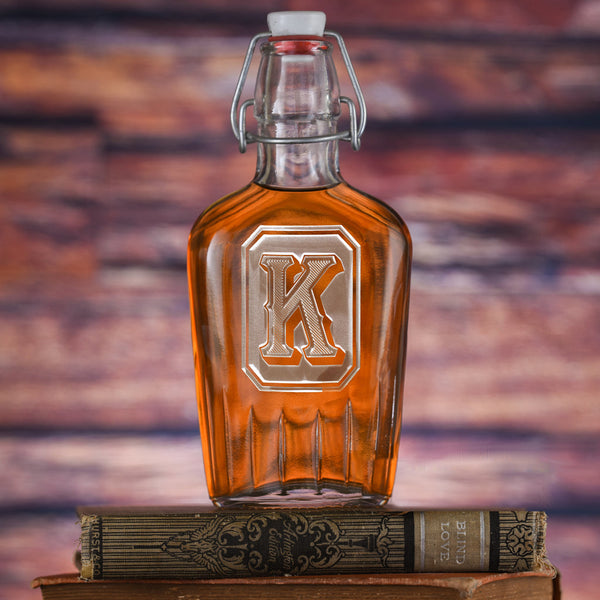 Monogram Full Emerald Design Flask