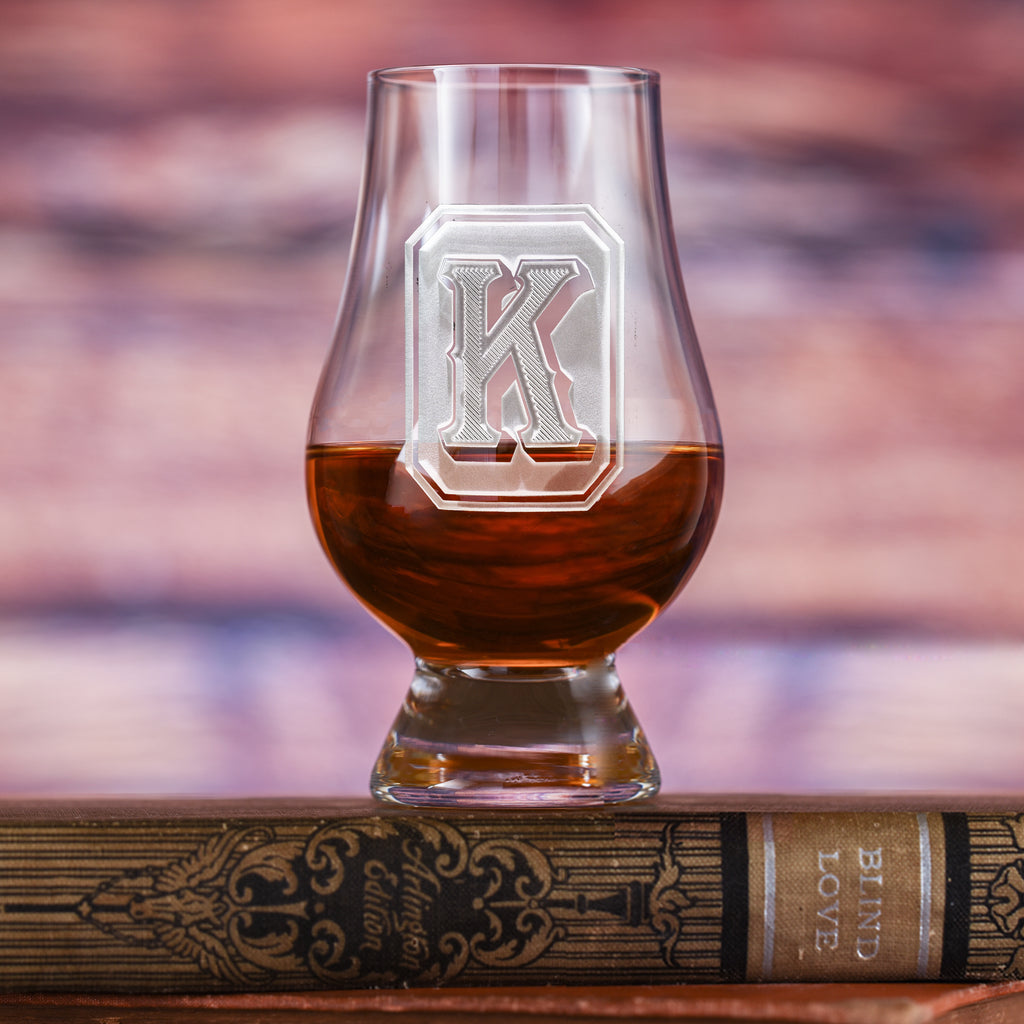 Monogrammed Full Emerald Design Glencairn