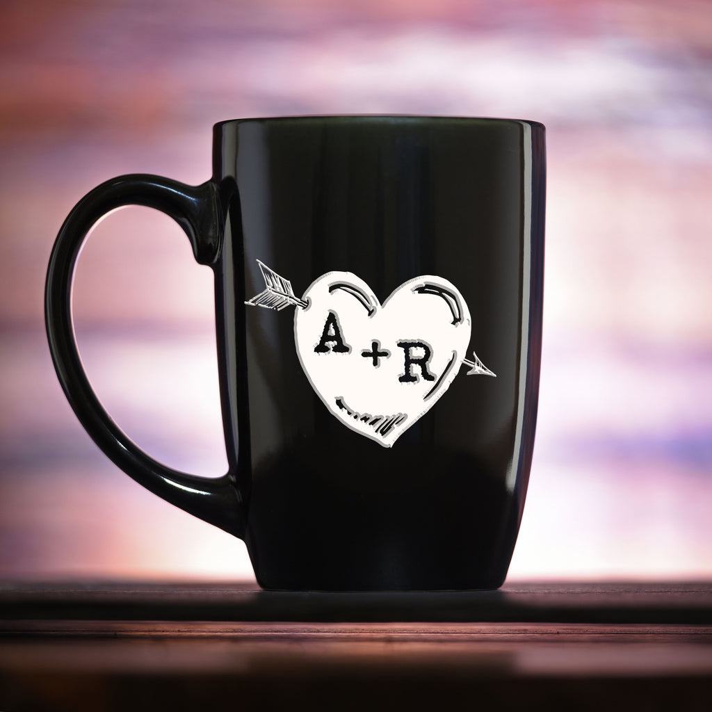Initials in Heart Custom Coffee Mug