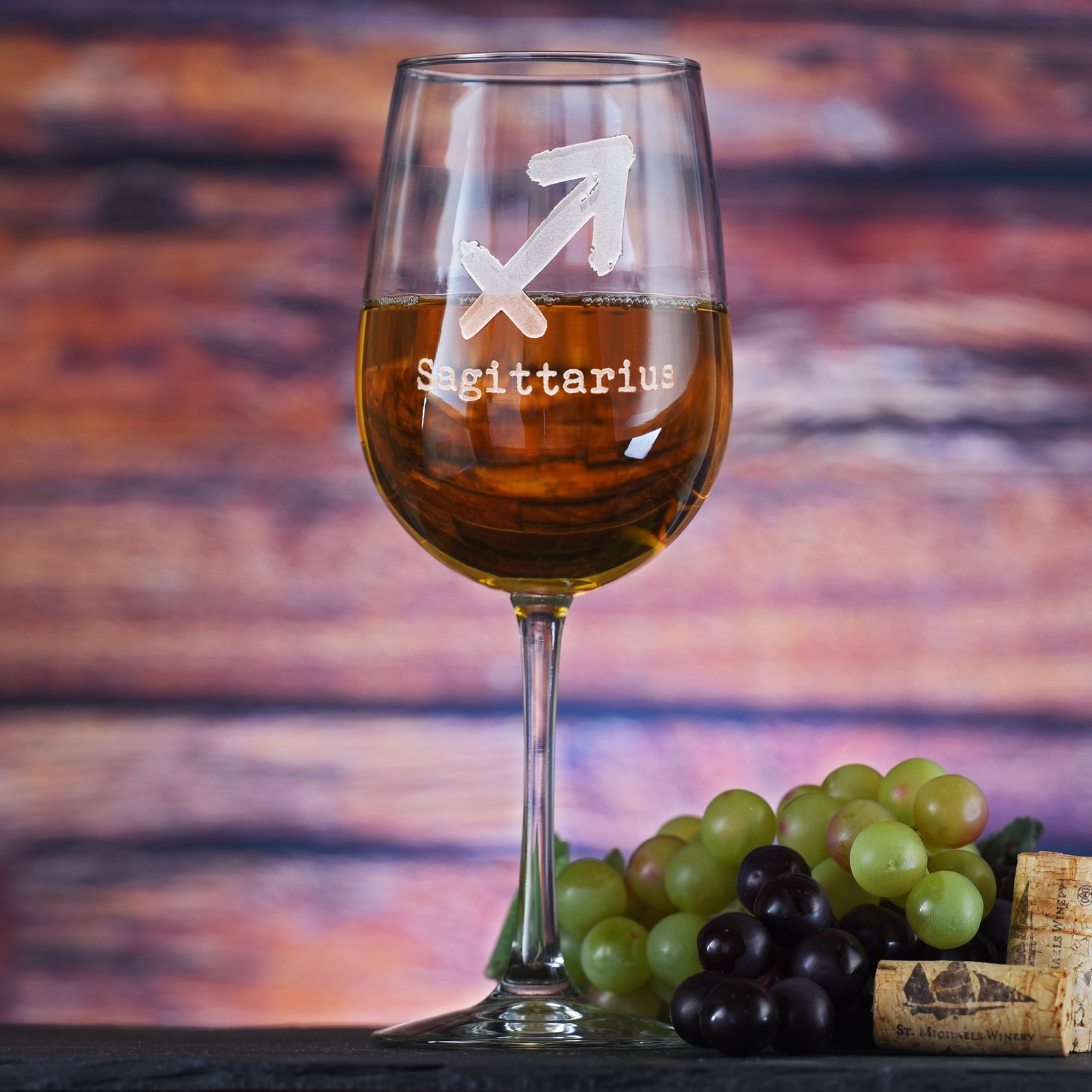 Zodiac Sign, Engraved Wine Glass Gift