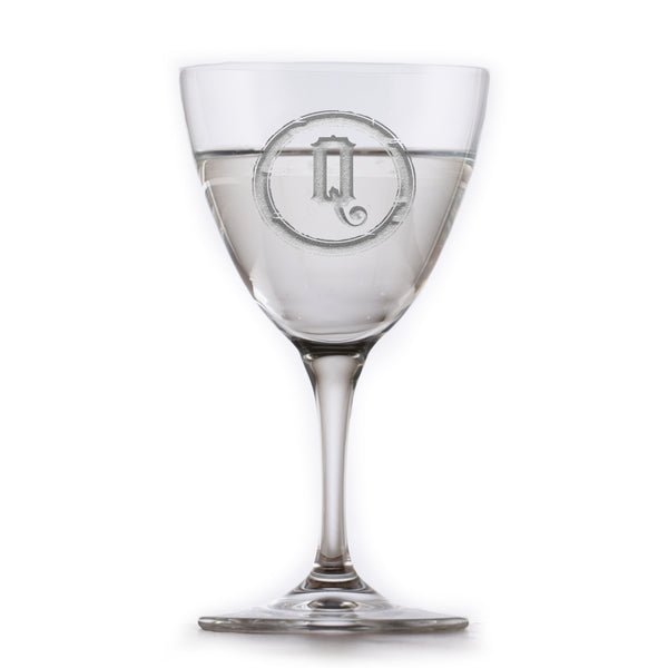 Monogram Nick and Nora Crystal Martini Glass Engraved