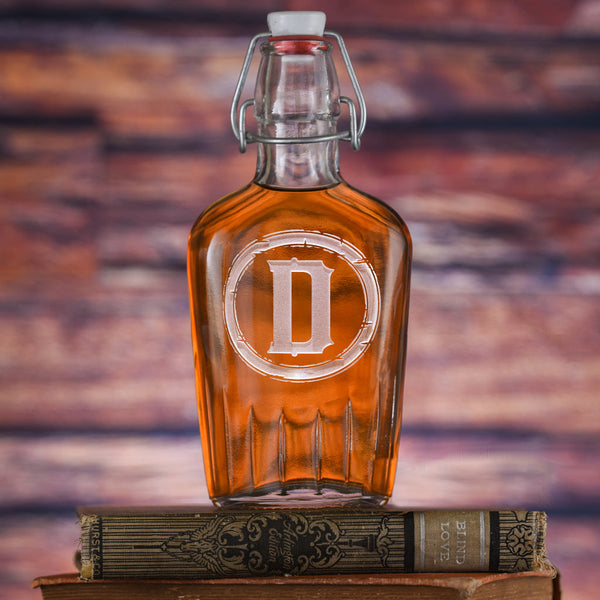 Engraved Hip Flask With Rustic Monogram