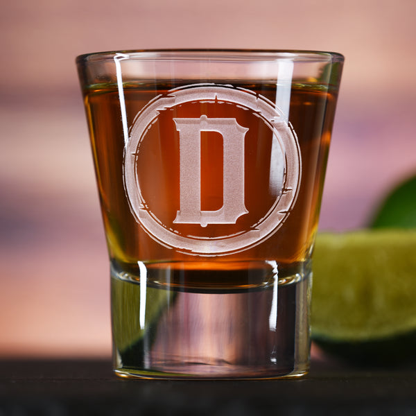 Rustic Engraved Shot Glass Gift