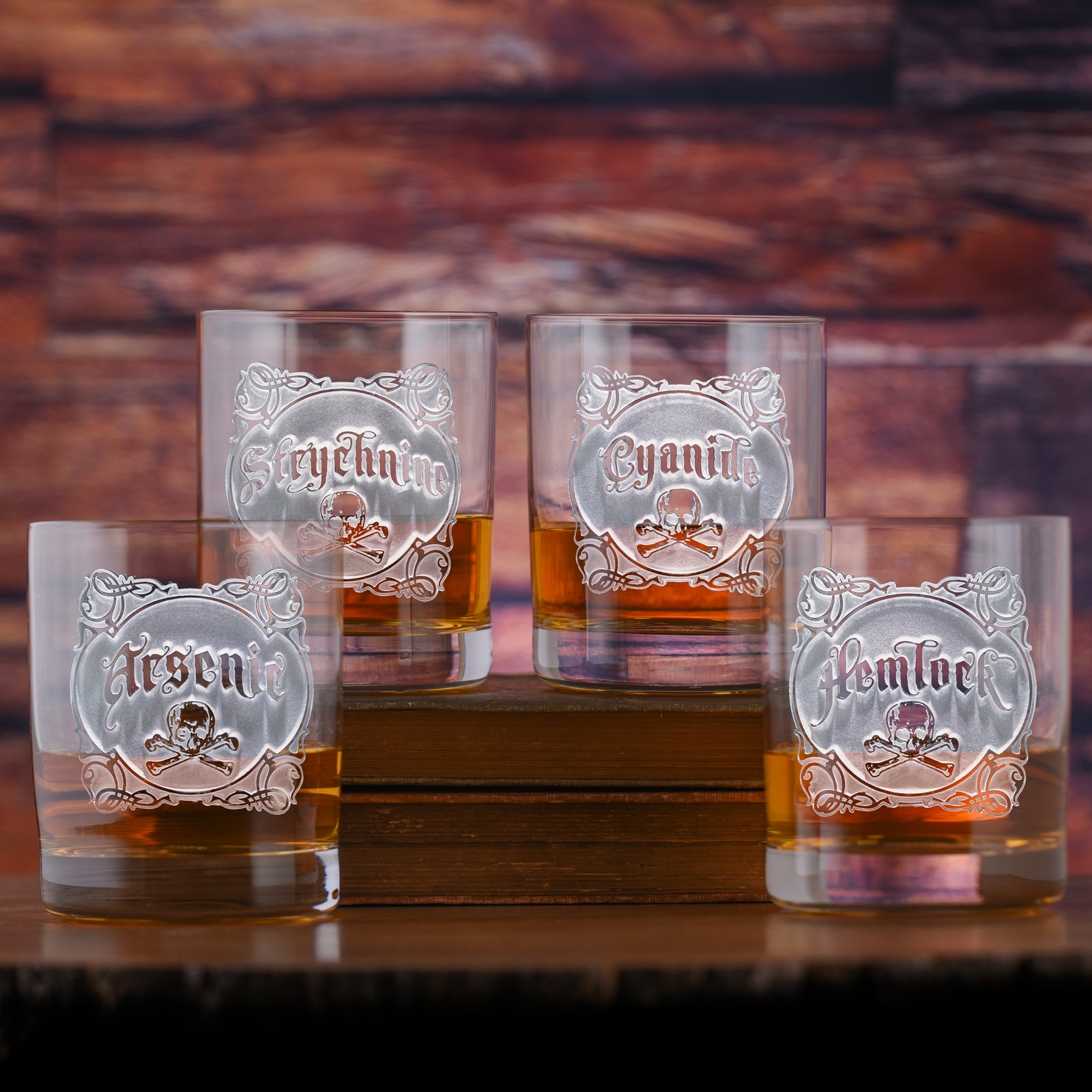Name Your Poison Rocks DOF Glass Set - Arsenic, Cyanide