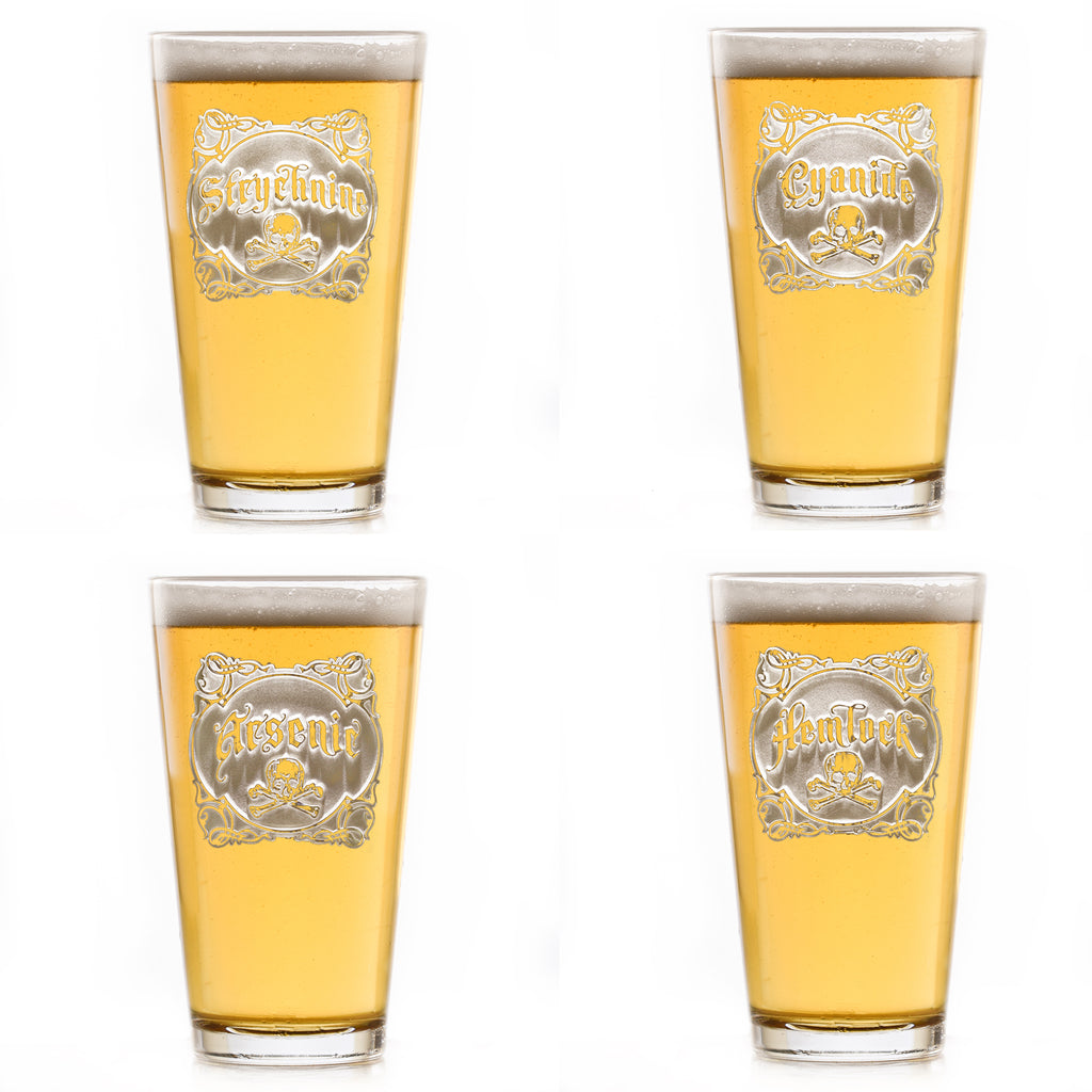 Name Your Poison Pint Glass Set for Beer Lovers
