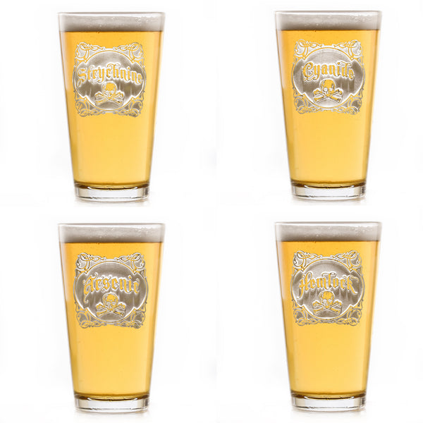 Name Your Poison Pint Glass Set for Beer Lovers