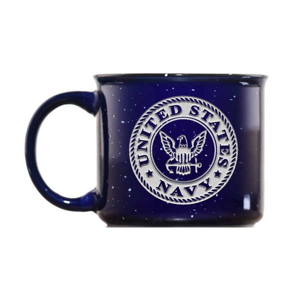 Deep Carved Navy Blue Campfire Mug