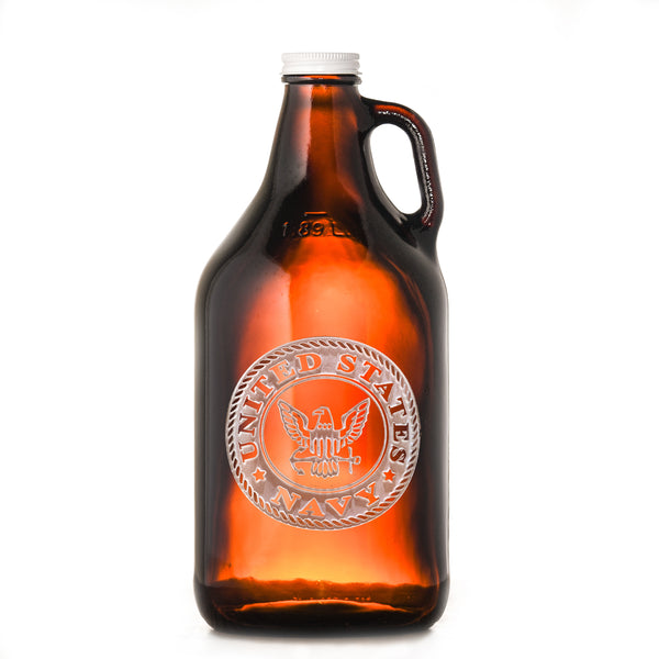Navy Engraved Beer Growler Gift