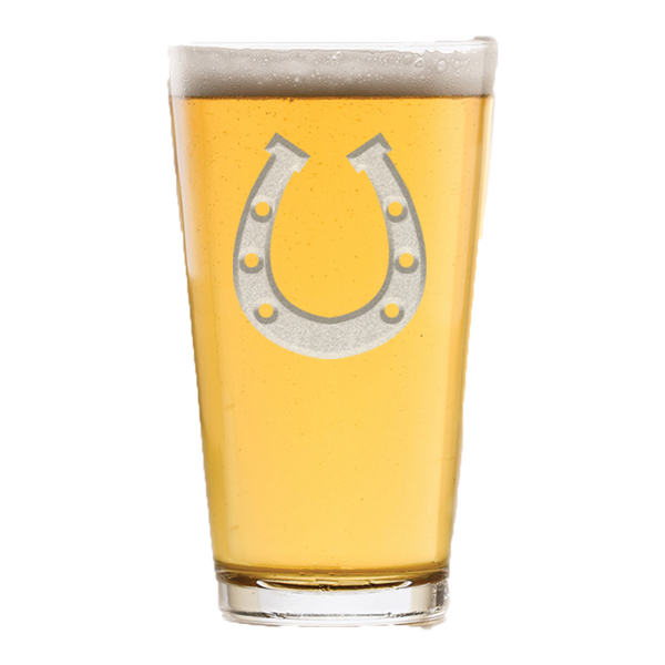 Deep Carved Horseshoe Pint Glass