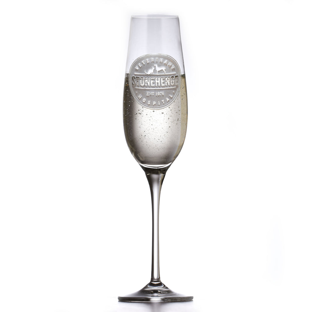 My Logo Crystal Champagne Flute Toasting Glasses