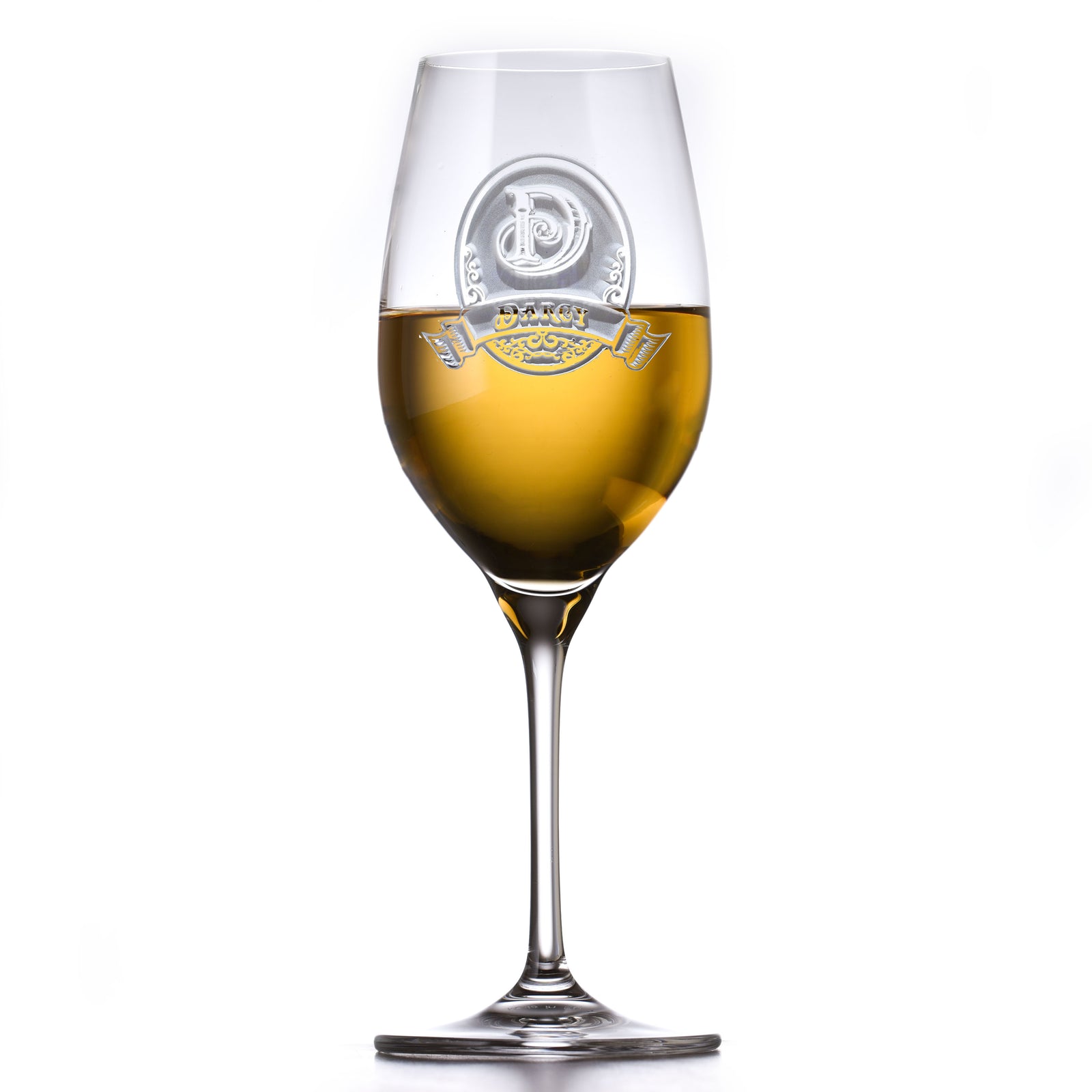Personalized Crystal White Wine Glass Engraved