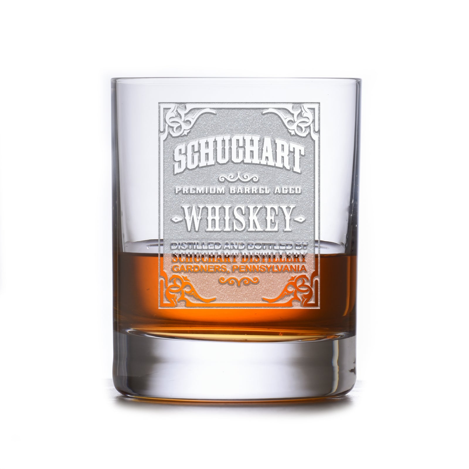 Your Whiskey Label, Engraved Stolzle Crystal Rocks, DOF Glass