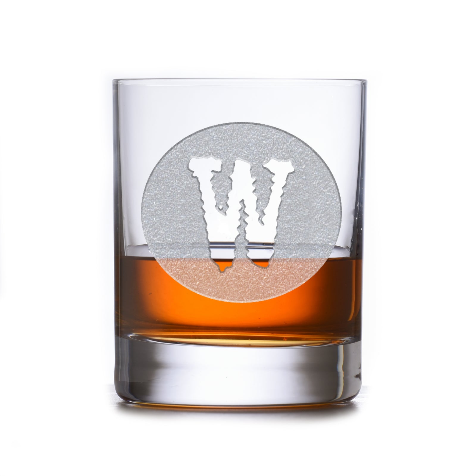Engraved Typewriter Font, Monogrammed Stolzle Crystal, Whiskey Glass