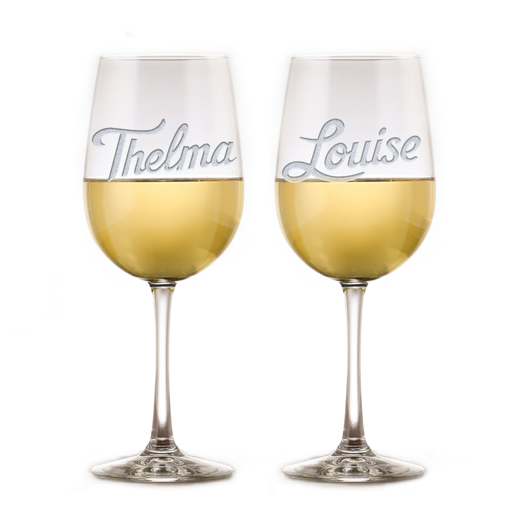 Thelma and Louise Engraved Wine Glass Gift Set