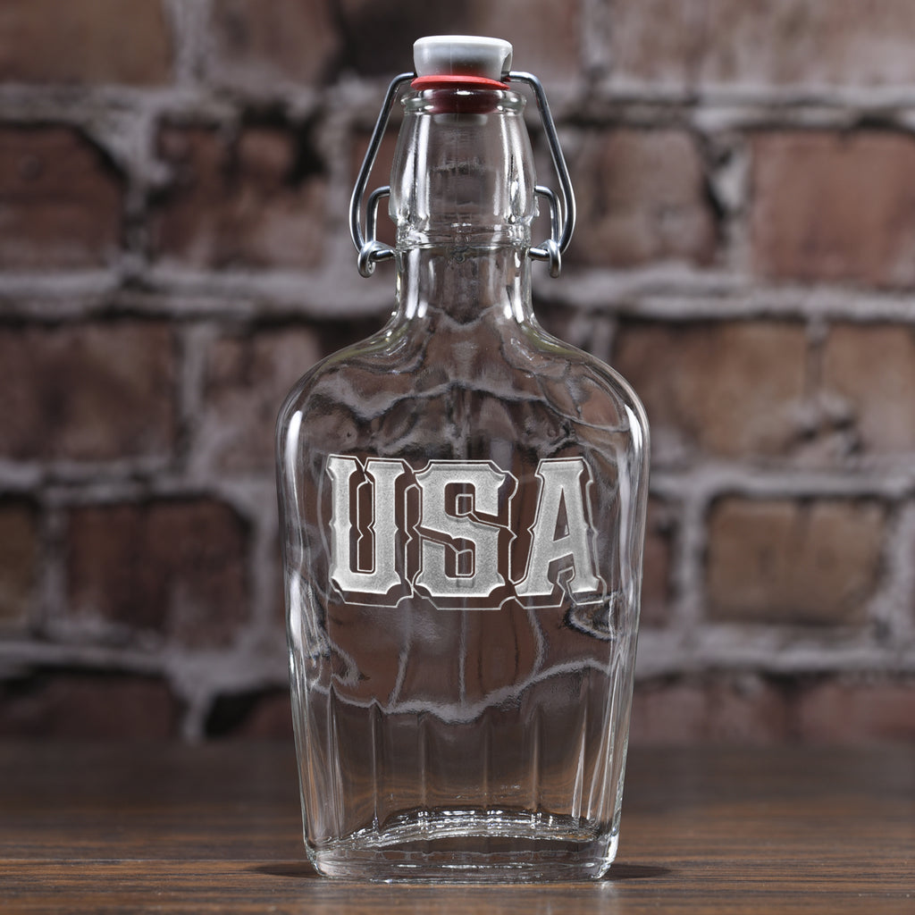 USA Pride Engraved Flask Gift for Men