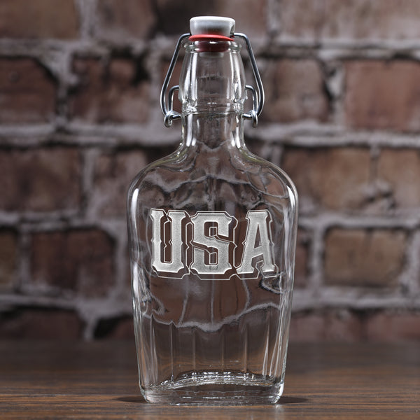 USA Pride Engraved Flask Gift for Men