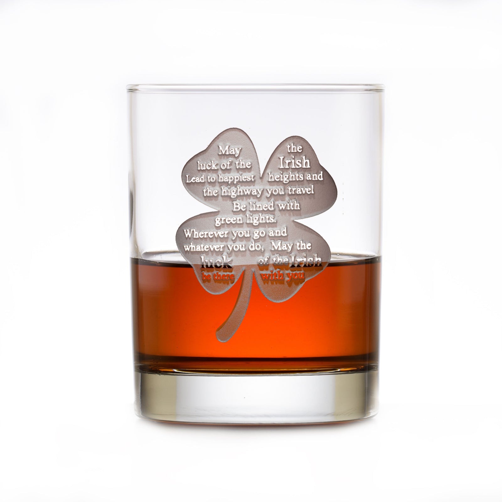 Luck of the Irish Whisky Glass, St. Patrick's Day Rocks Glass Gift