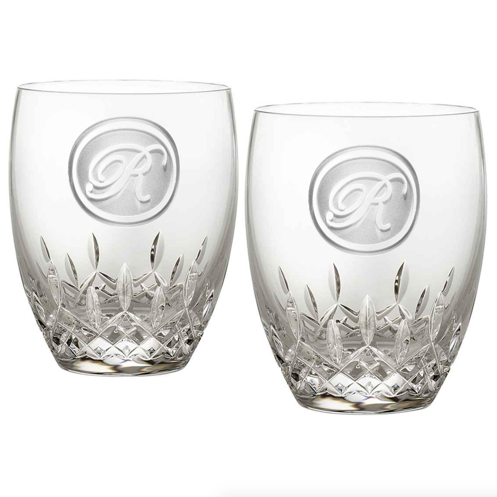Engraved, Waterford Crystal Rocks Glasses, Pair