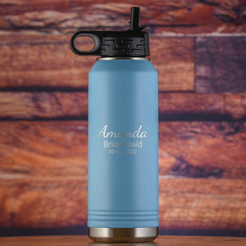Bridesmaids Maid of Honor Engraved Insulated Water Bottle Gift
