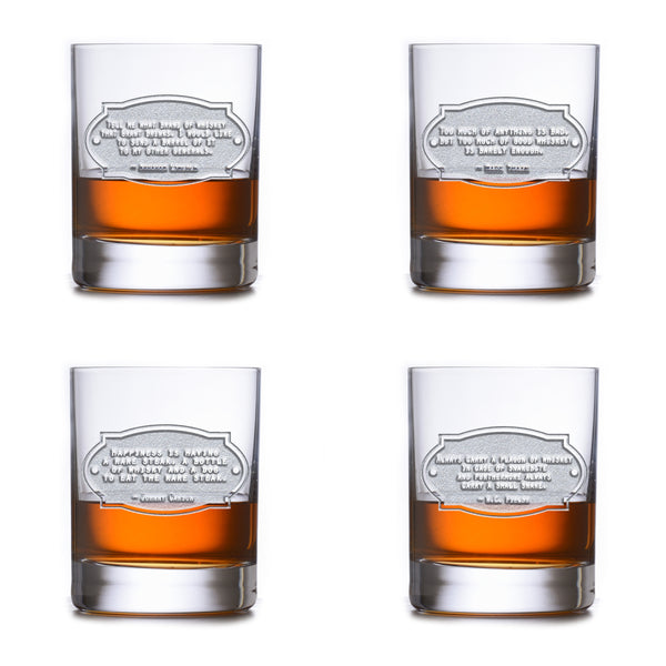 Famous Whiskey Quotes Rocks DOF Glass Set
