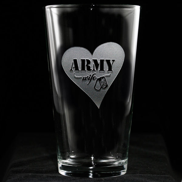 Army Wife Pint Pub Beer Glass