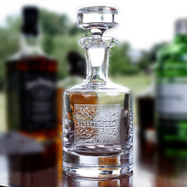 City Street Map Whiskey Scotch Decanter