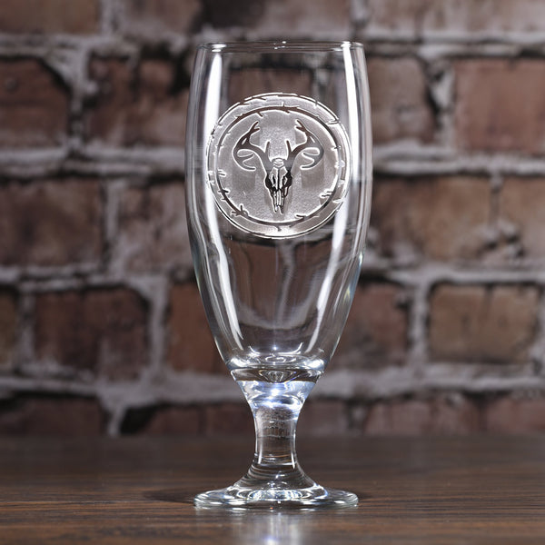 Engraved Deer Skull Lager Beer Chalice Goblet