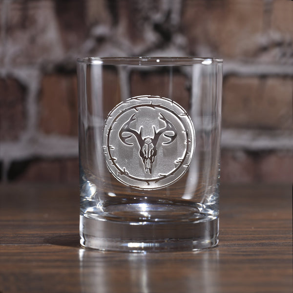 Engraved Deer Skull Whiskey Scotch Glasses