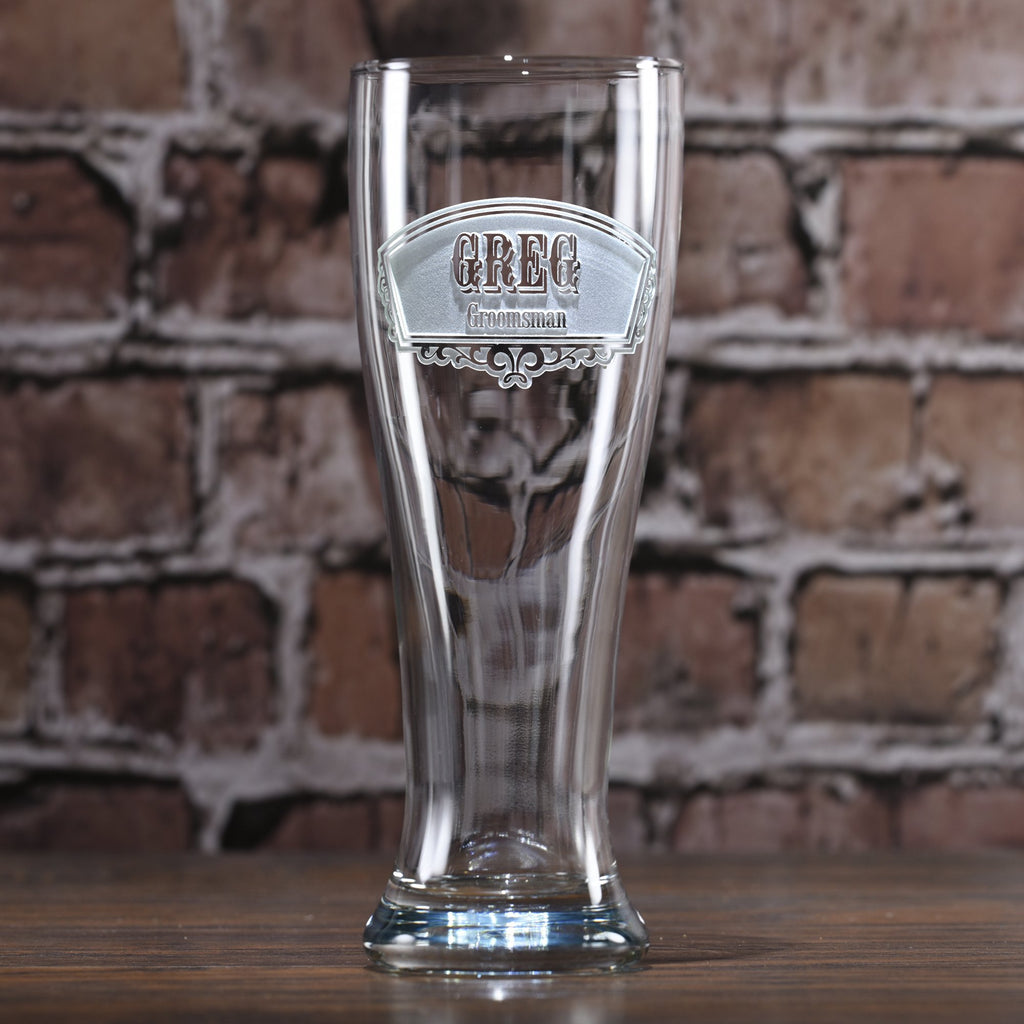 Groomsmen Best Man Pilsner Beer Glasses