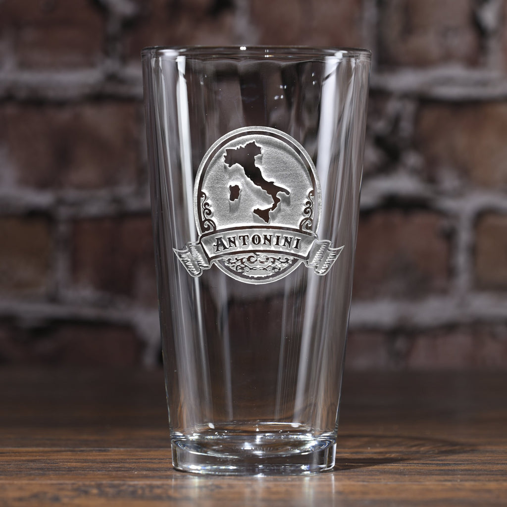 Engraved Italian Pub Pint Glass