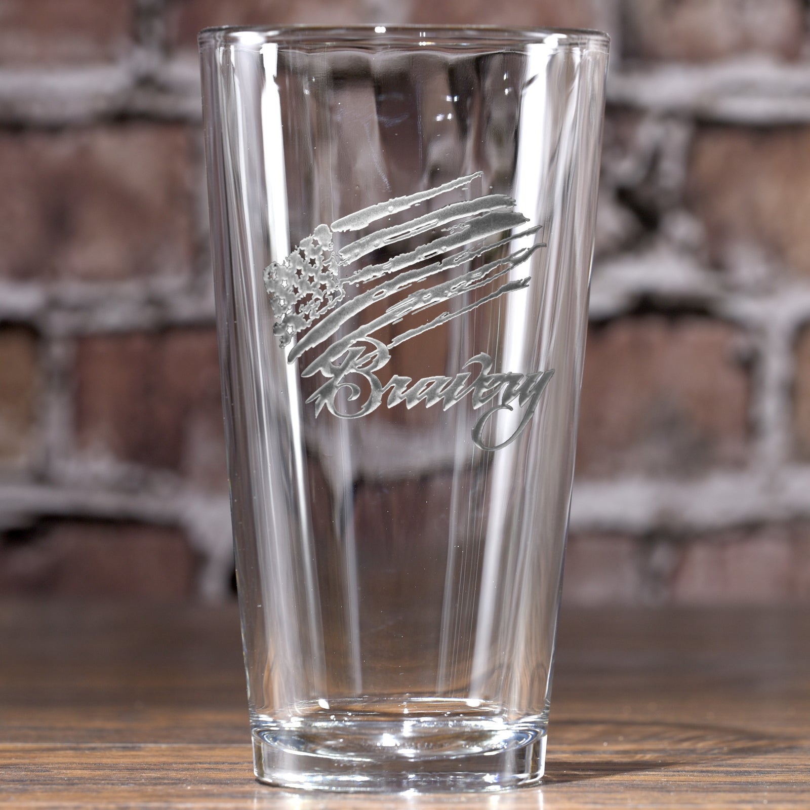 Bravery Flag Stars & Stripes, Pint Pub Beer Glass
